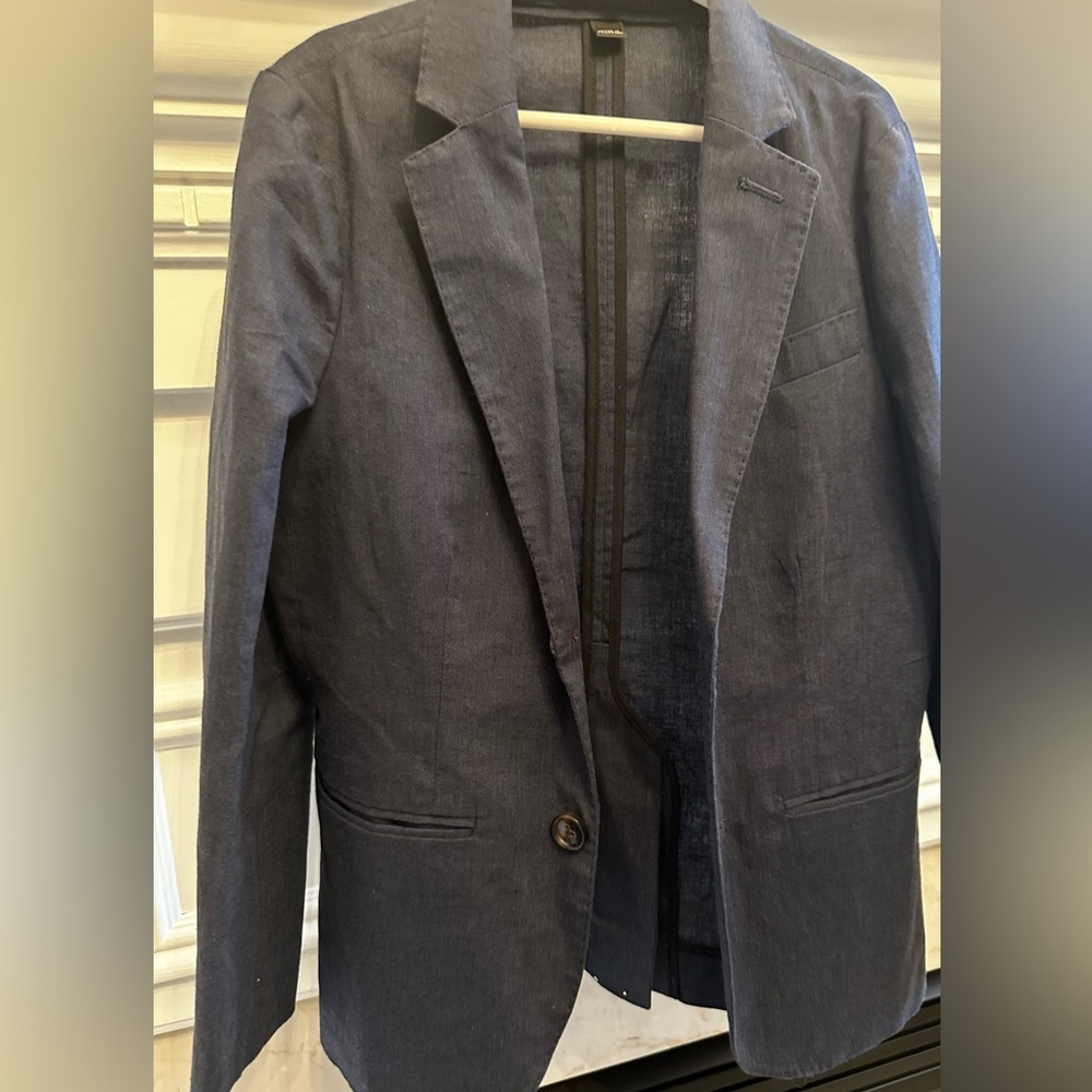 Boys crewcuts navy linen blazor (like new) size 8